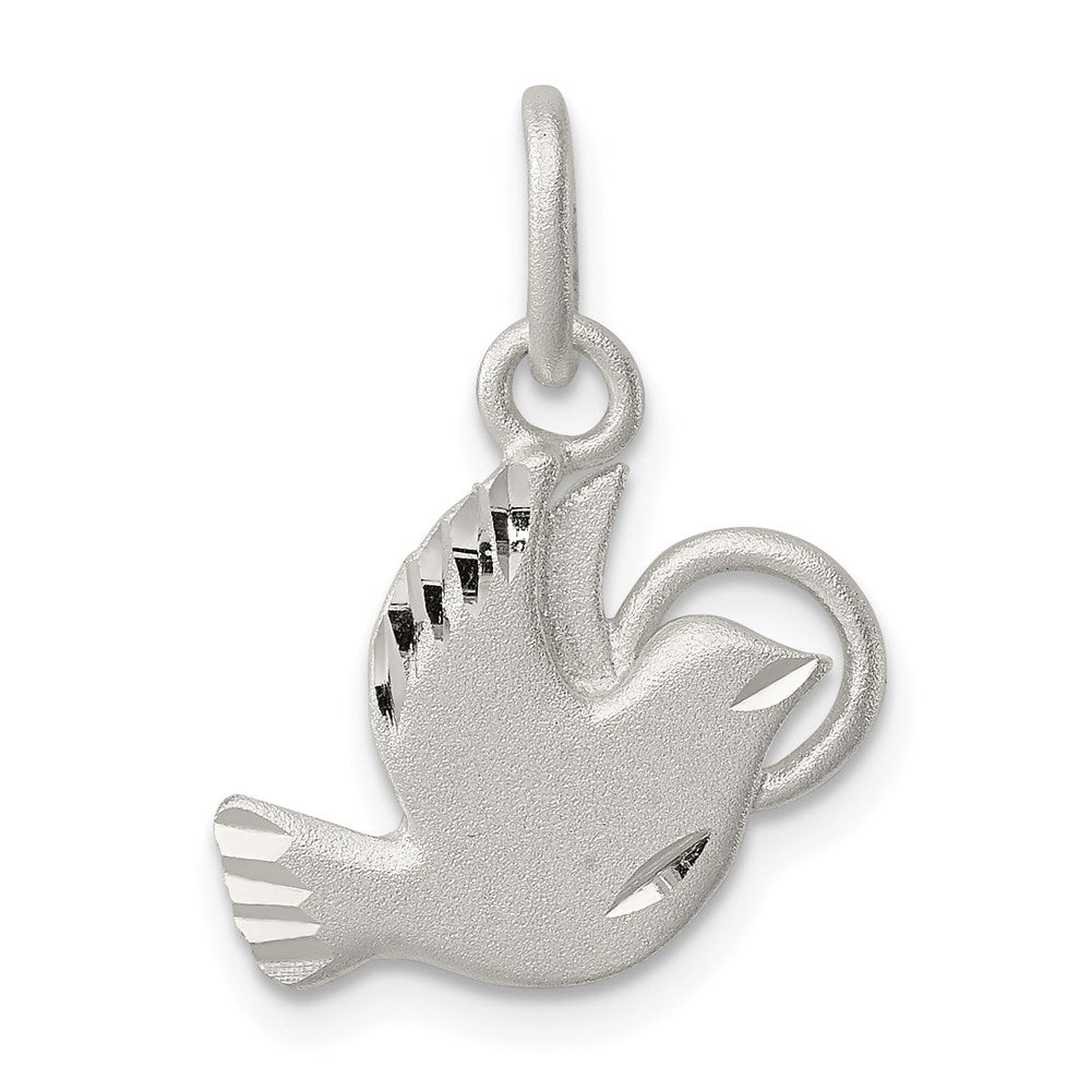 Sterling Silver Dove Charm, 15 x 16 mm
