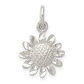Sterling Silver Floral Charm, 21 x 14 mm