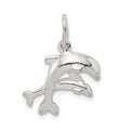 Sterling Silver Dolphins Charm, 22 x 18 mm