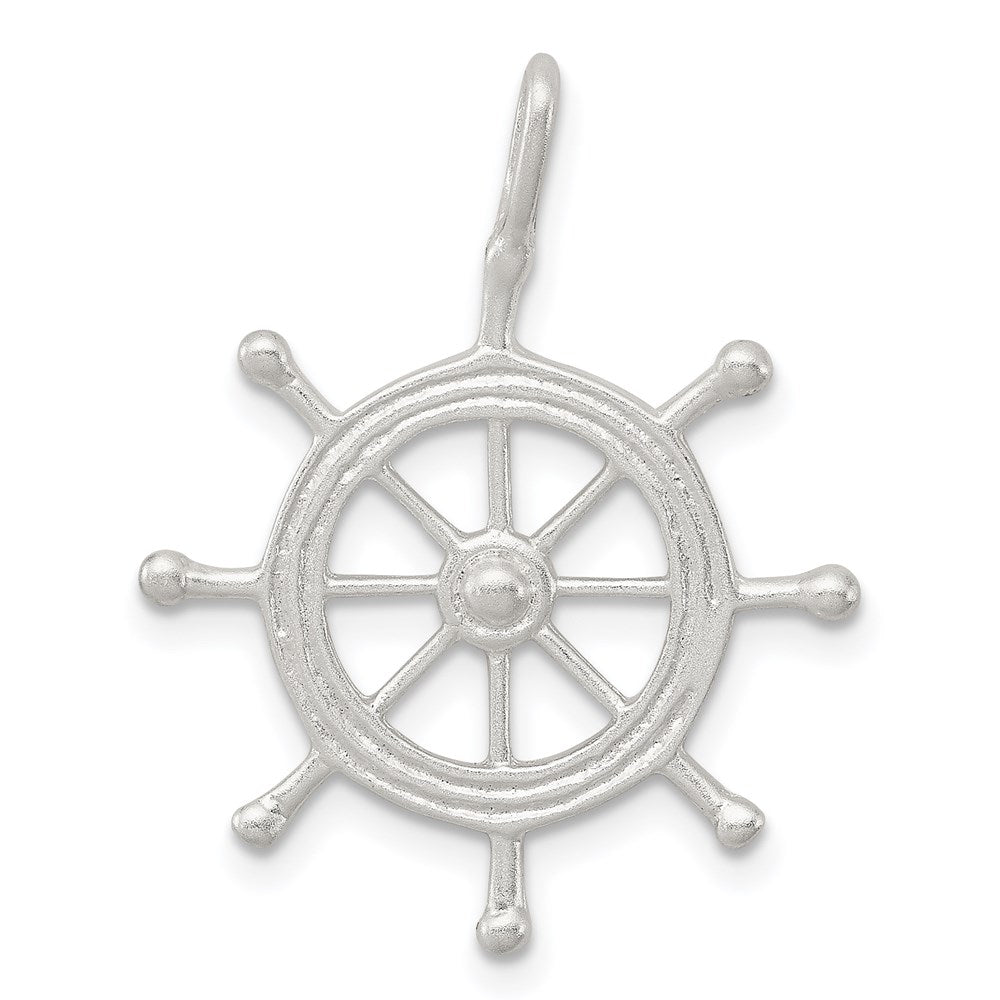 Sterling Silver Boat Wheel Charm, 29 x 23 mm
