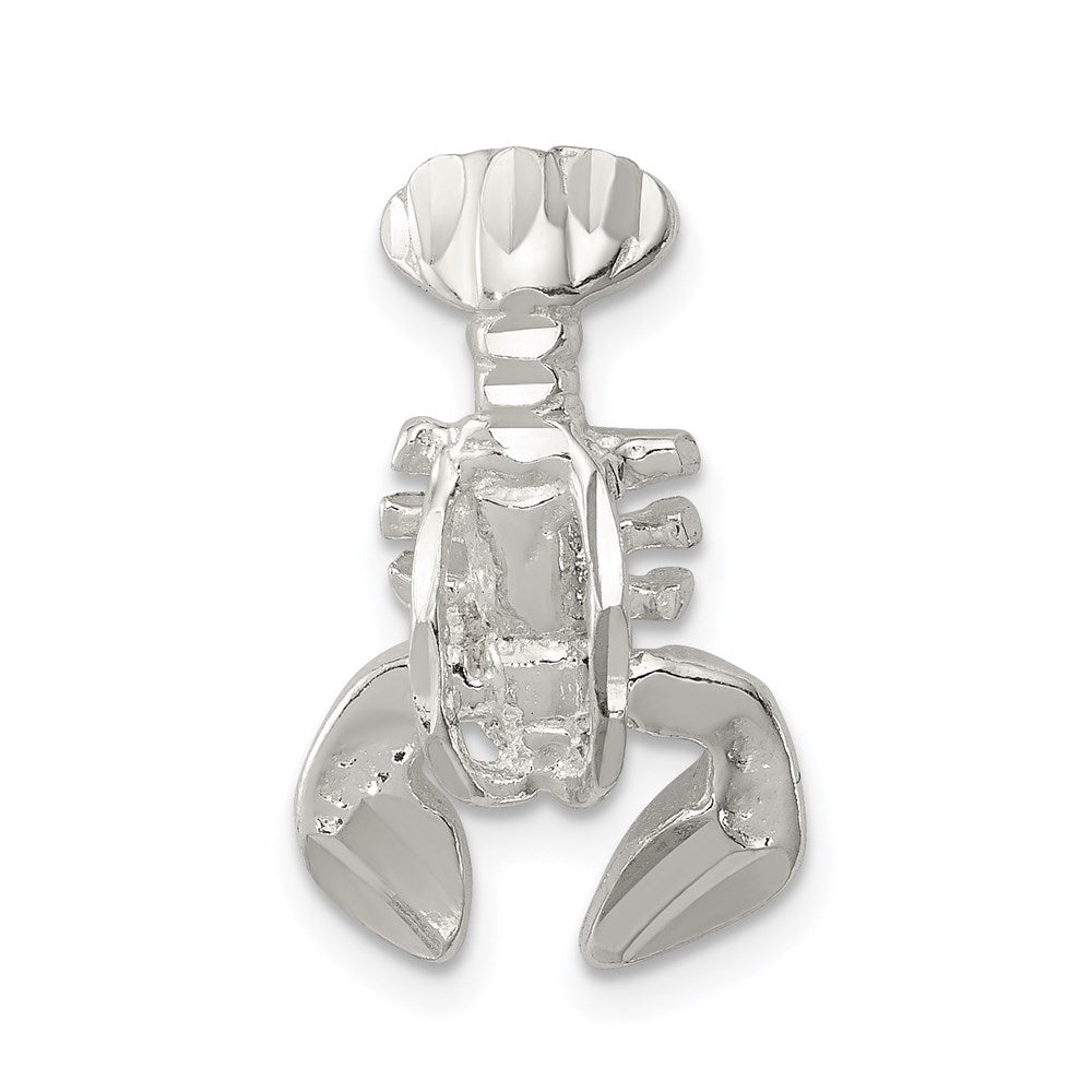 Sterling Silver Lobster Chain Slide Charm, 21 x 11 mm