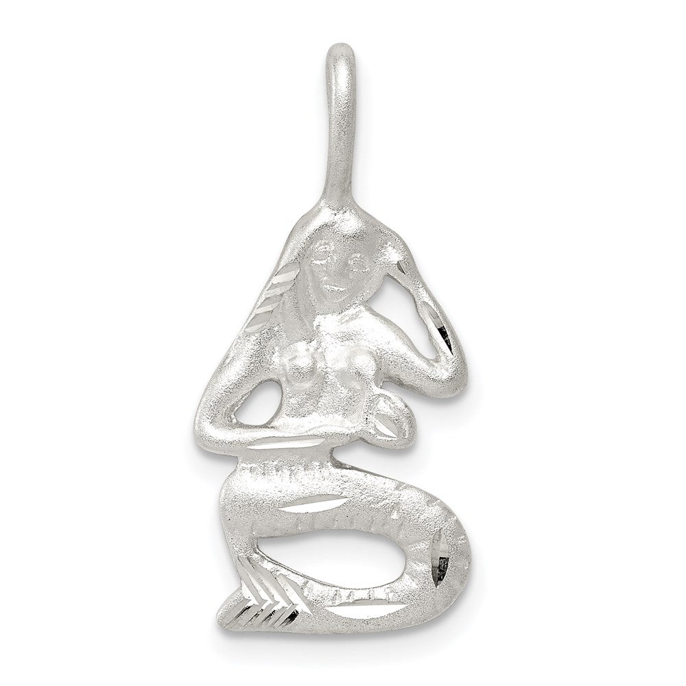 Sterling Silver Mermaid Charm, 20 x 12 mm