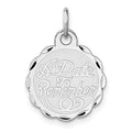 Sterling Silver Rhodium-plated A Date To Remember Disc Charm, 23 x 16 mm