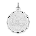 Sterling Silver Rhodium-plated A Date To Remember Disc Charm, 30 x 23 mm