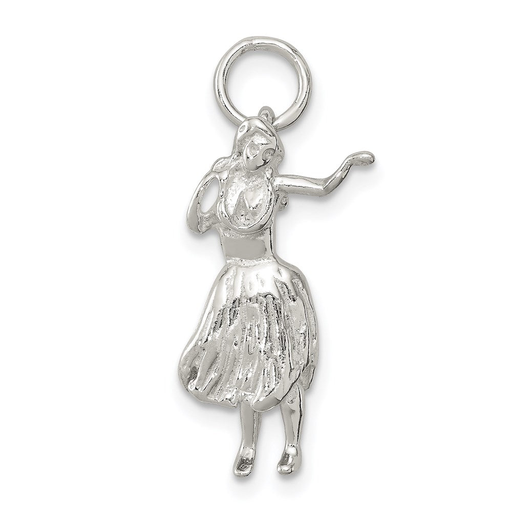Sterling Silver Hula Dancer Charm, 21 x 12 mm