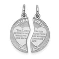 Sterling Silver Rhodium-plated Breakapart Mizpah Charm, 21 x 9 mm