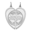 Sterling Silver Rhodium-plated Breakapart Mizpah Charm, 29 x 13 mm