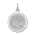 Sterling Silver Rhodium-plated My Confirmation Disc Charm, 18 x 15 mm