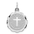 Sterling Silver Rhodium-plated Confirmation Disc Charm, 17 x 16 mm