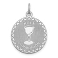 Sterling Silver Rhodium-plated Holy Communion Disc Charm, 25 x 20 mm