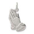 Sterling Silver Praying Hands Charm, 26 x 15 mm