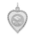 Sterling Silver Rhodium-plated Graduation Cap & Diploma Disc Charm, 28 x 19 mm