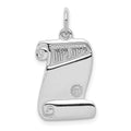 Sterling Silver Rhodium-plated Diploma Charm, 24 x 13 mm