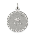 Sterling Silver Rhodium-plated Graduation Day Disc Charm, 27 x 20 mm, 1.26 g