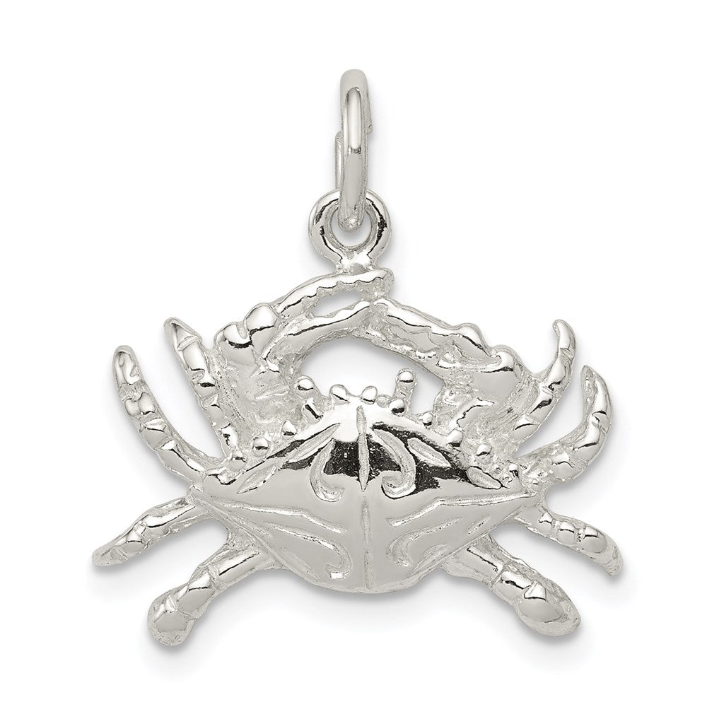 Sterling Silver Crab Charm, 17 x 21 mm
