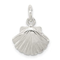 Sterling Silver Shell Charm, 15 x 13 mm