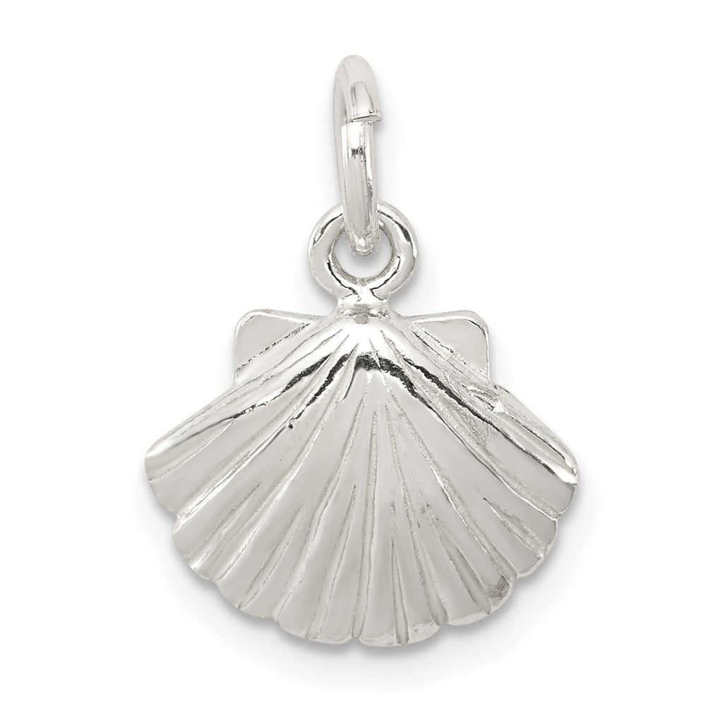 Sterling Silver Shell Charm, 15 x 13 mm