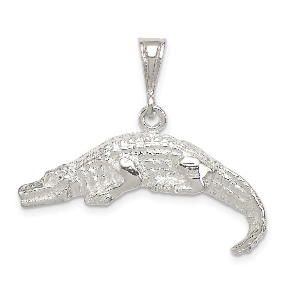 Sterling Silver Alligator Charm, 17 x 32 mm