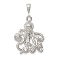 Sterling Silver Octopus Charm, 26 x 22 mm