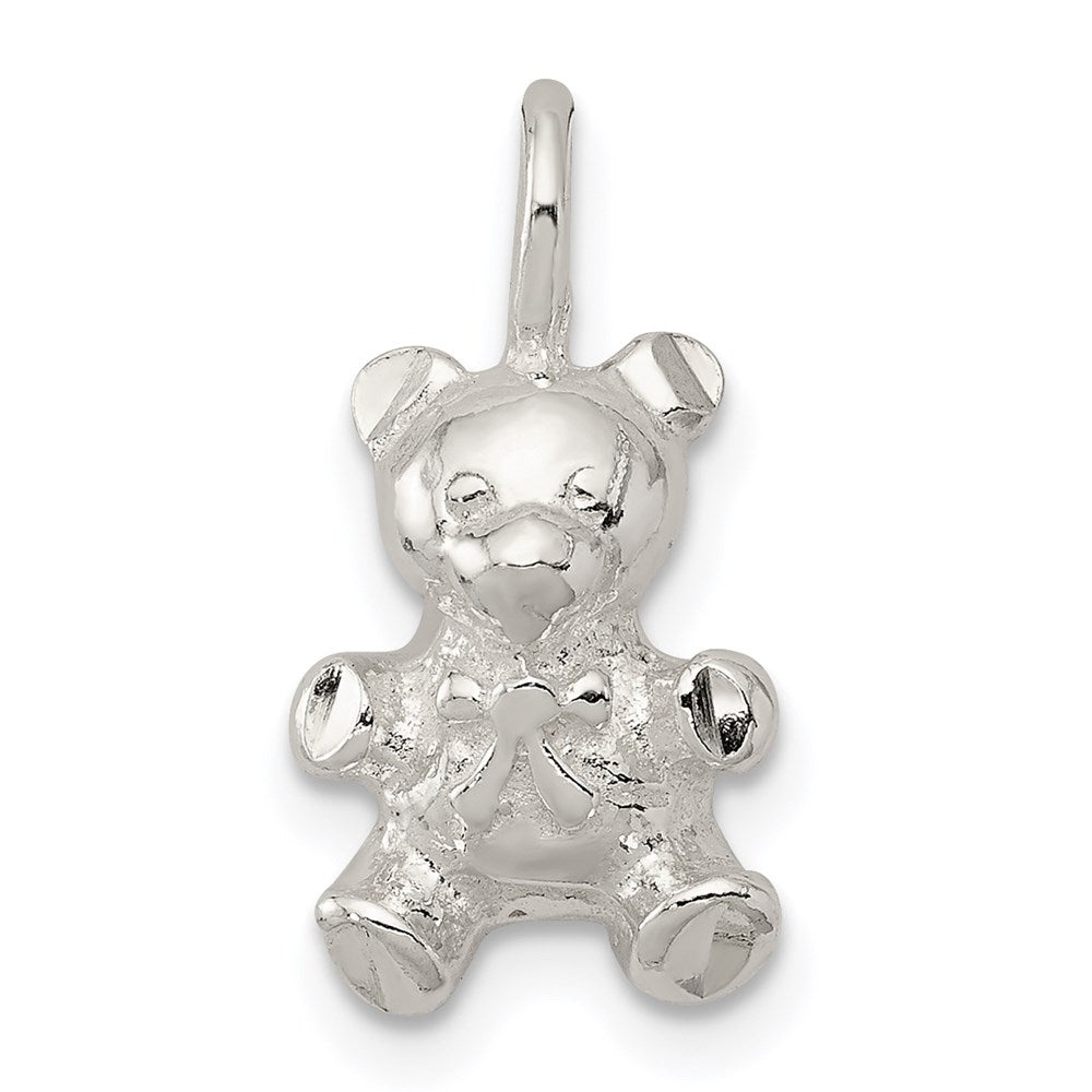 Sterling Silver Teddy Bear Charm, 19 x 10 mm