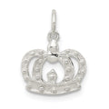 Sterling Silver Crown Charm, 12 x 12 mm