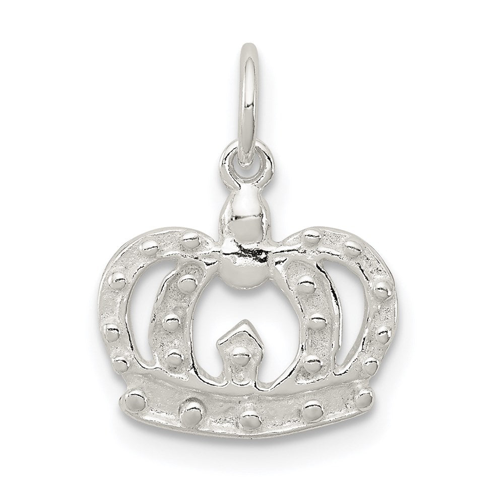 Sterling Silver Crown Charm, 12 x 12 mm