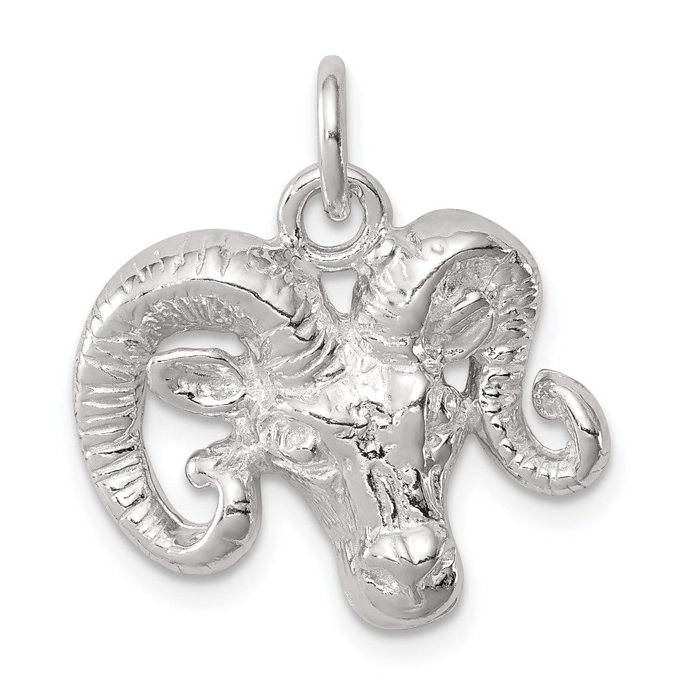 Sterling Silver Ram Charm, 18 x 19 mm