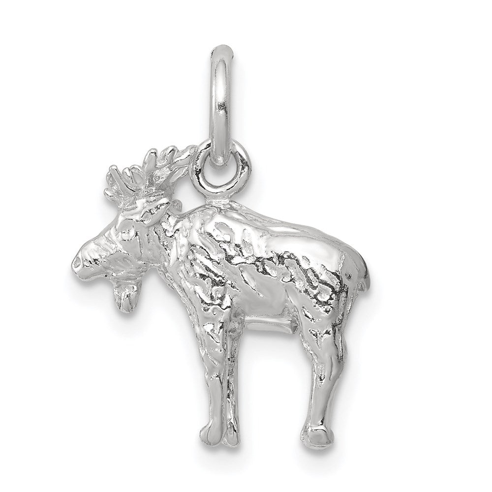 Sterling Silver 3-D Moose Charm, 17 x 16 mm