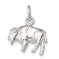 Sterling Silver 3-D Buffalo Charm, 14 x 16 mm