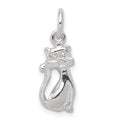 Sterling Silver Cat Charm, 17 x 8 mm