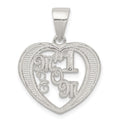 Sterling Silver # 1 Mom Charm, 25 x 20 mm