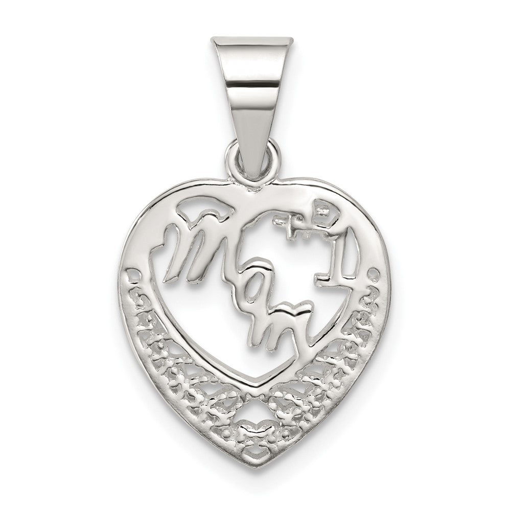 Sterling Silver #1 Mom Charm, 25 x 16 mm