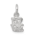 Sterling Silver Love Charm, 15 x 7 mm