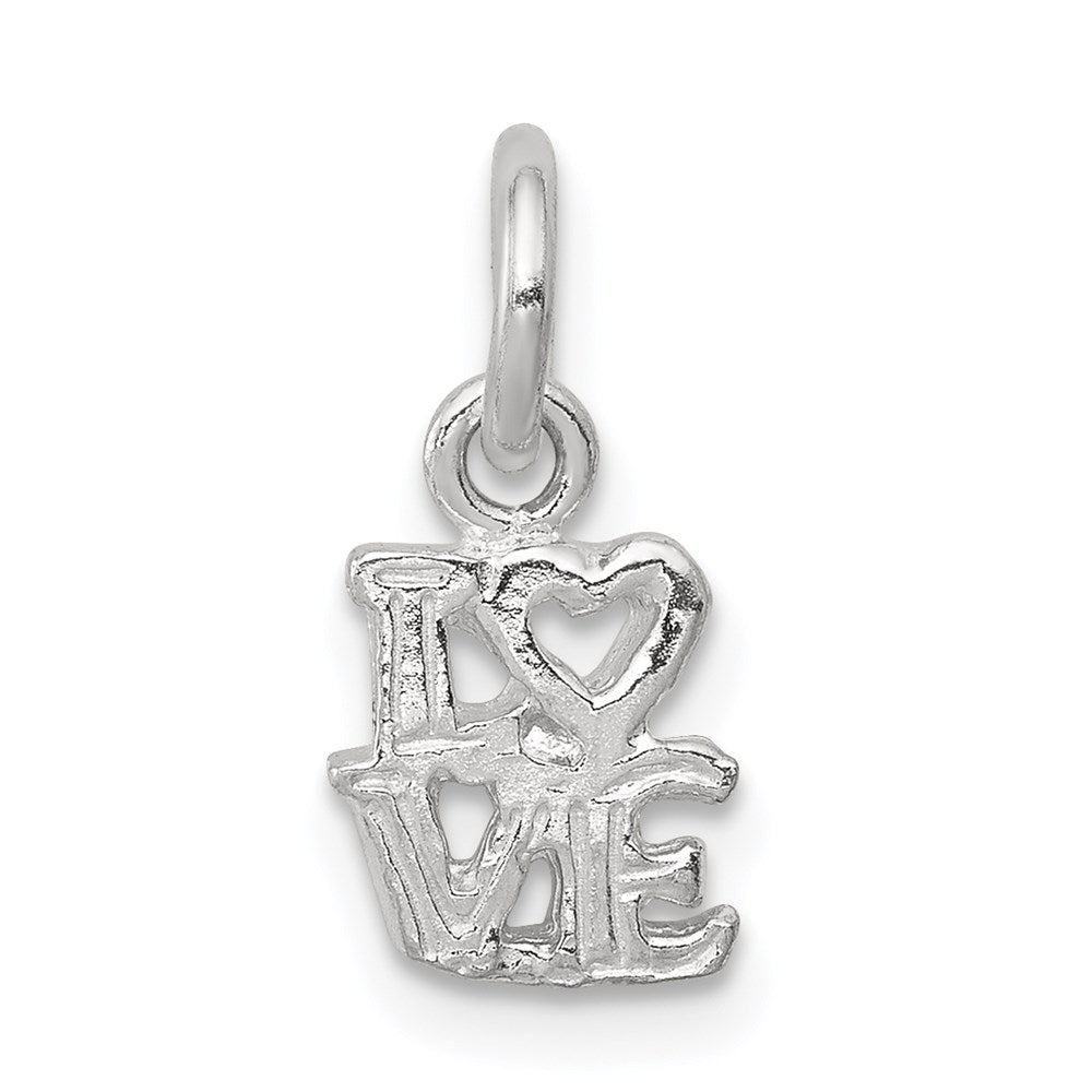 Sterling Silver Love Charm, 15 x 7 mm