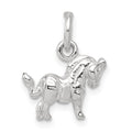 Sterling Silver Horse Charm, 13 x 14 mm