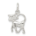 Sterling Silver Cat Charm, 15 x 13 mm