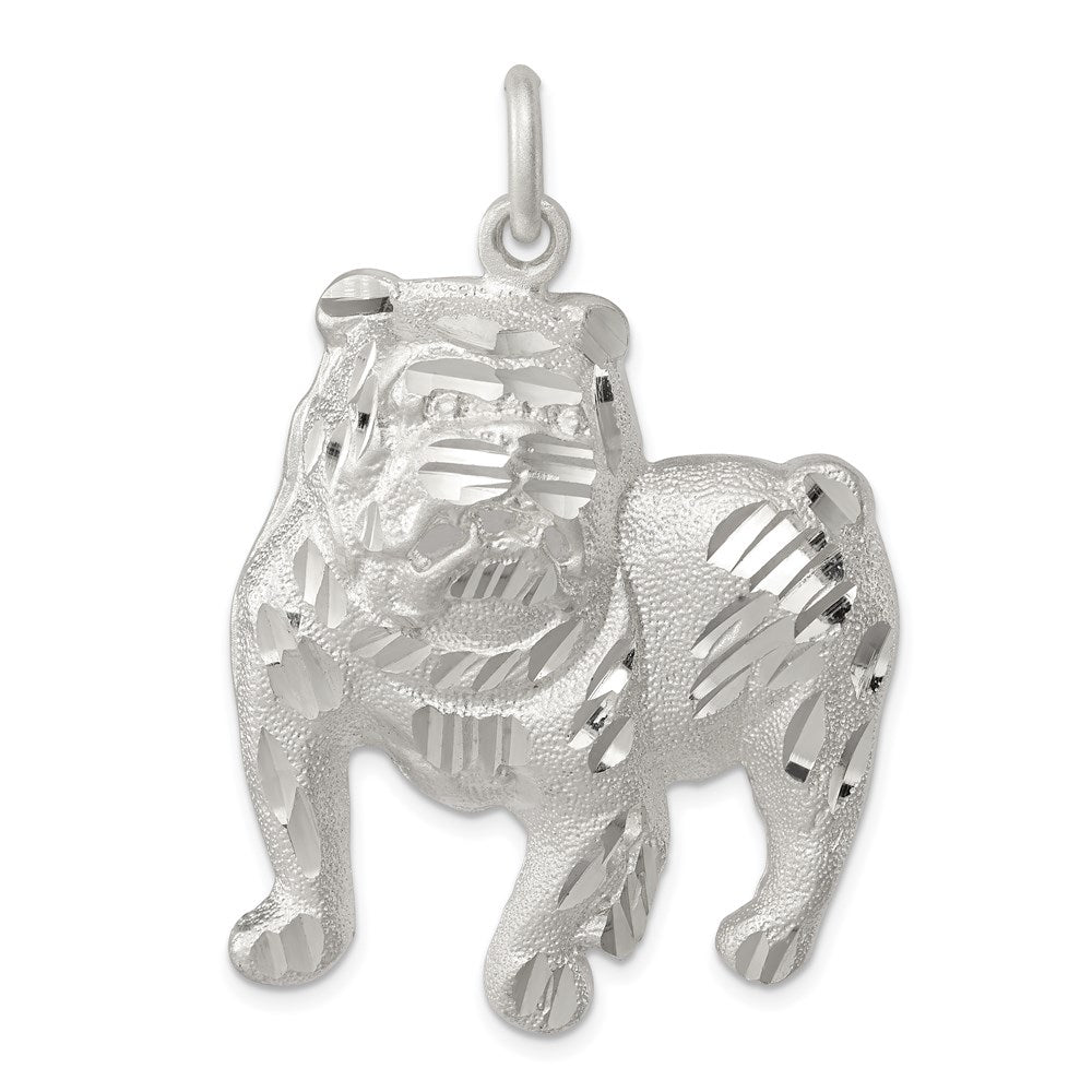 Sterling Silver Bull Dog Charm, 42 x 35 mm
