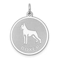 Sterling Silver Rhodium-plated Boxer Disc Charm, 26 x 19 mm