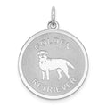 Sterling Silver Rhodium-plated Golden Retriever Disc Charm, 26 x 19 mm