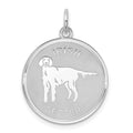 Sterling Silver Rhodium-plated Irish Setter Disc Charm, 26 x 19 mm