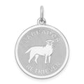Sterling Silver Rhodium-plated Labrador Retrieve Disc Charm, 26 x 19 mm