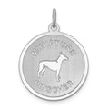 Sterling Silver Rhodium-plated Miniature Pinscher Disc Charm, 26 x 19 mm