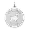 Sterling Silver Rhodium-plated Springer Spaniel Disc Charm, 26 x 19 mm