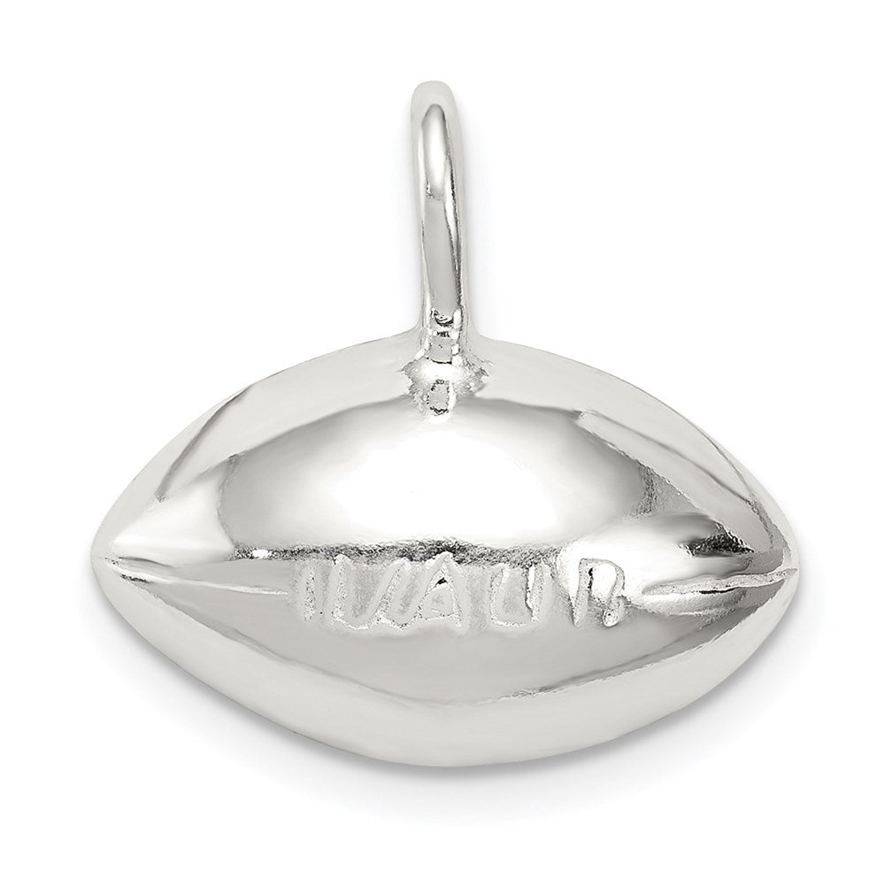 Sterling Silver Football Charm, 13 x 17 mm