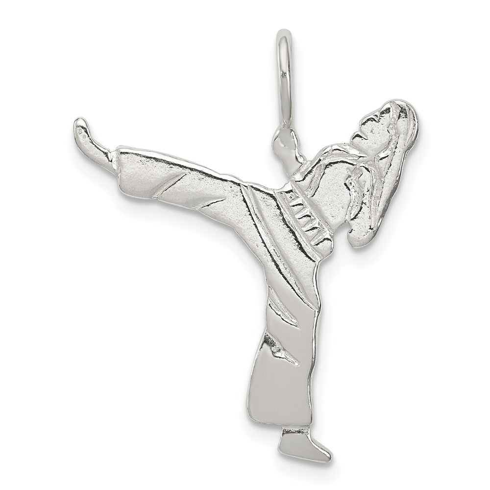 Sterling Silver Karate Charm, 28 x 22 mm