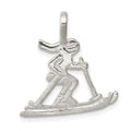 Sterling Silver Skier Pendant, 23 x 22 mm