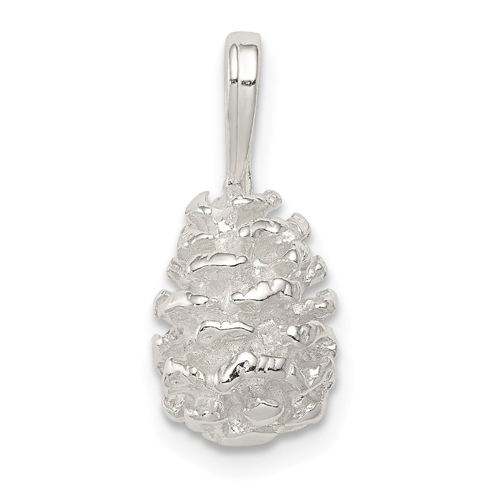 Sterling Silver Pinecone Charm, 17 x 8 mm