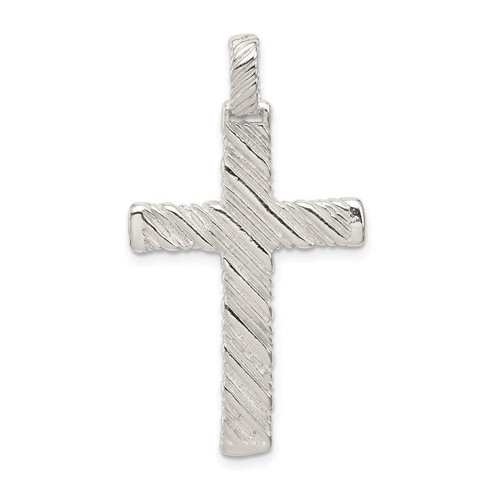 Sterling Silver Latin Cross Charm, 40 x 21 mm