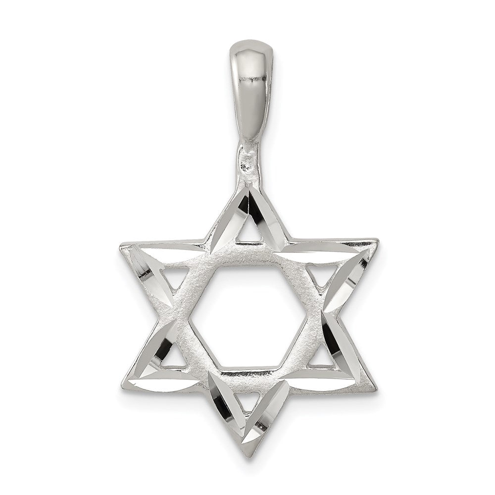 Sterling Silver Star of David Charm, 31 x 19 mm