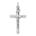 Sterling Silver Platinum-plated INRI Crucifix Pendant, 31 x 16 mm, 1.51 g